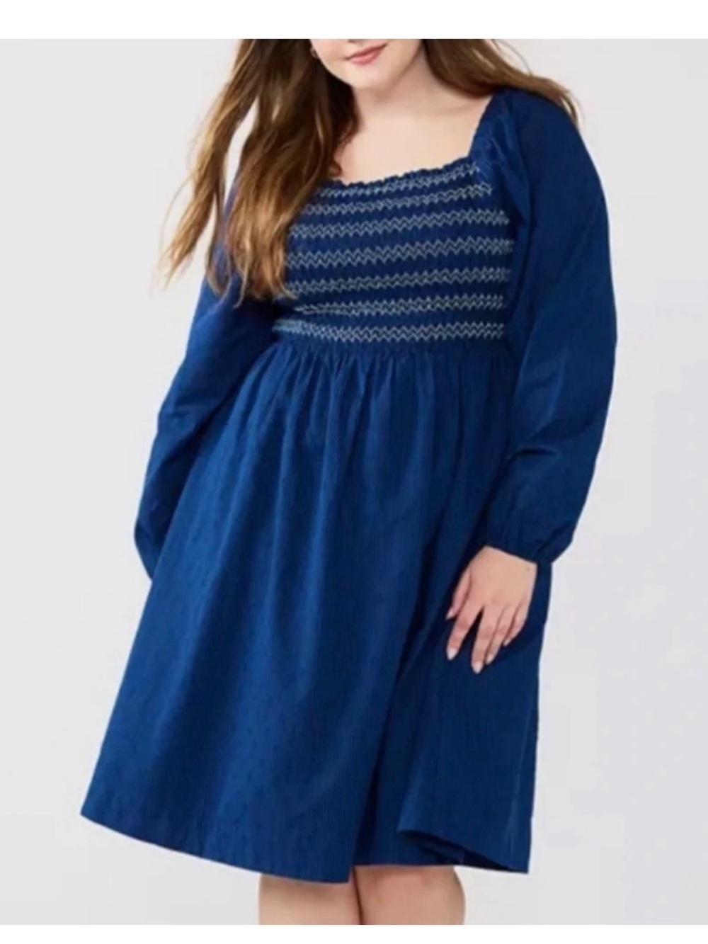 Draper James RSVP women’s Smocked Long-Sleeve midi Dress size 1X NWT